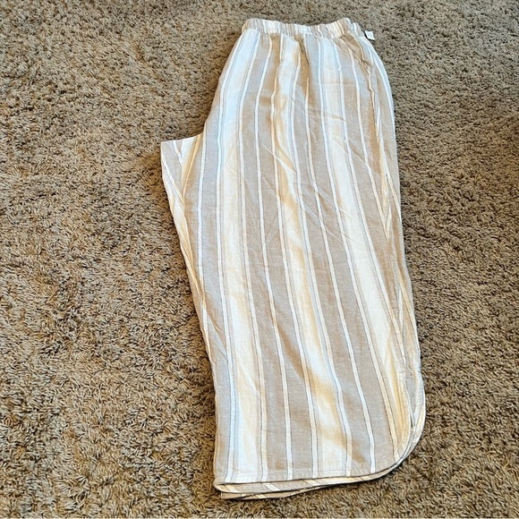 dip Pants & Jumpsuits Nwt Womens 3x Striped Linen Cropped Pull On